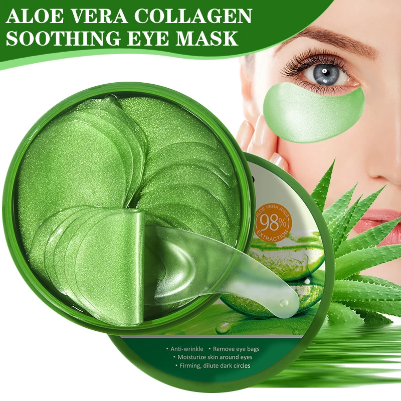 Sheet Mask Collagen - 60pcs Aloe Vera Collagen Eye Mask