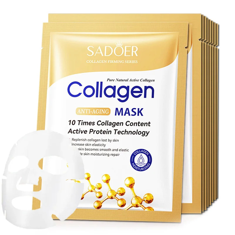 Sheet Mask Collagen - 10pcs Anti-aging Collagen Face Sheet Mask