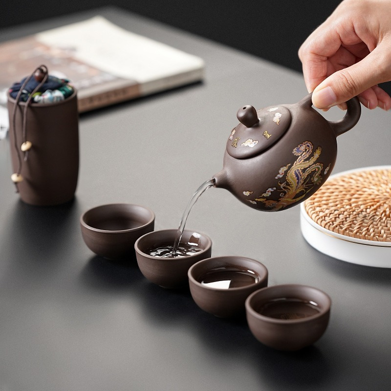 Purple Clay Travel Tea Set wit - đánh giá và giá Korean Tea Set