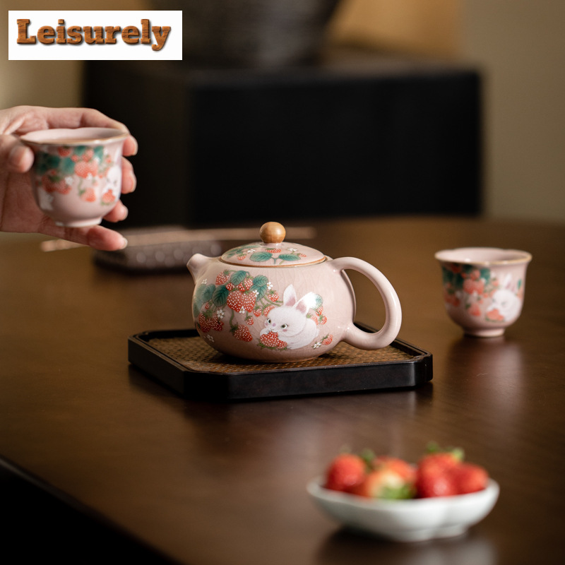 Antique Pink Ru Kiln Teacup St - đánh giá và giá Korean Tea Set