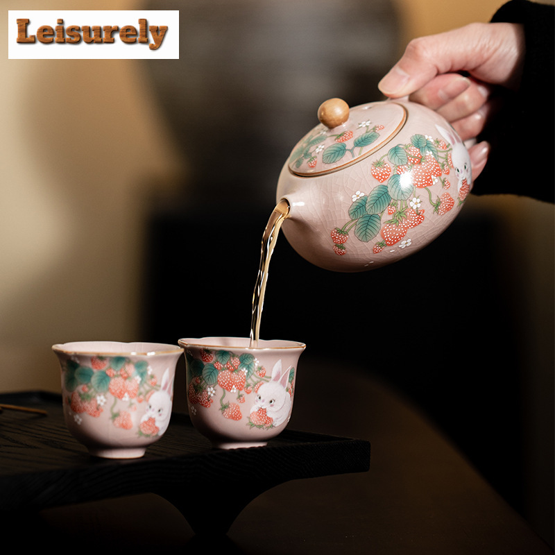 Antique Pink Ru Kiln Teacup St - đánh giá và giá Korean Tea Set