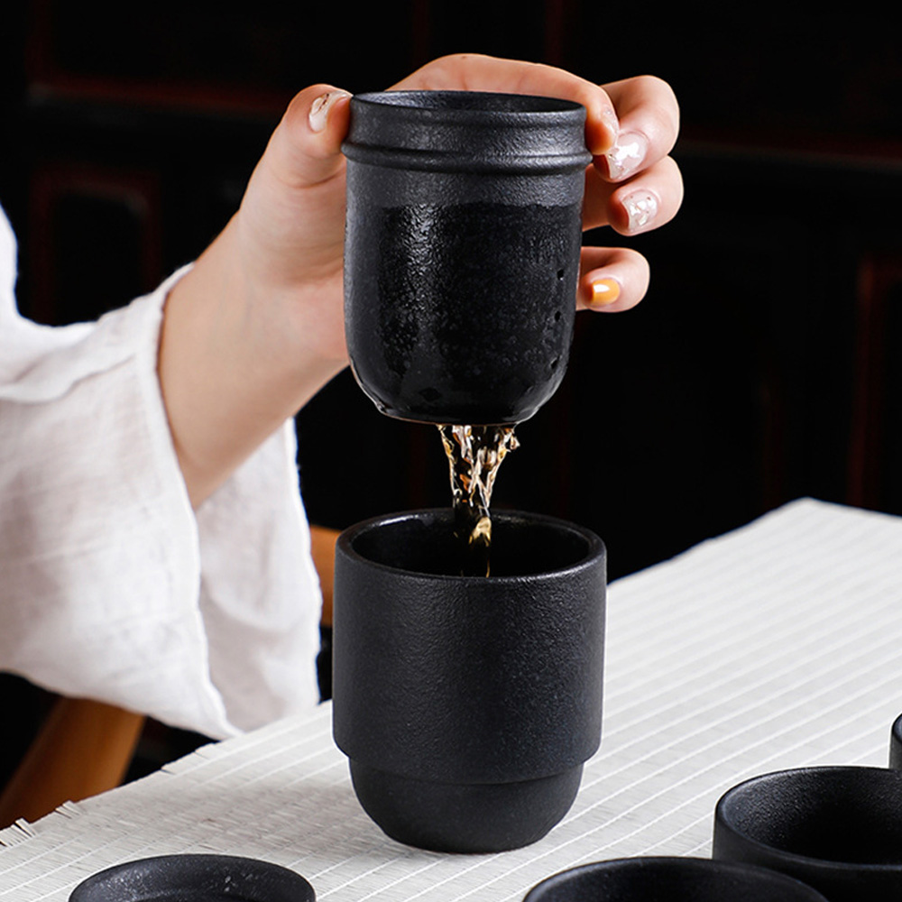 HMLOVE Black Ceramic Teawear 1 - đánh giá và giá Korean Tea Set