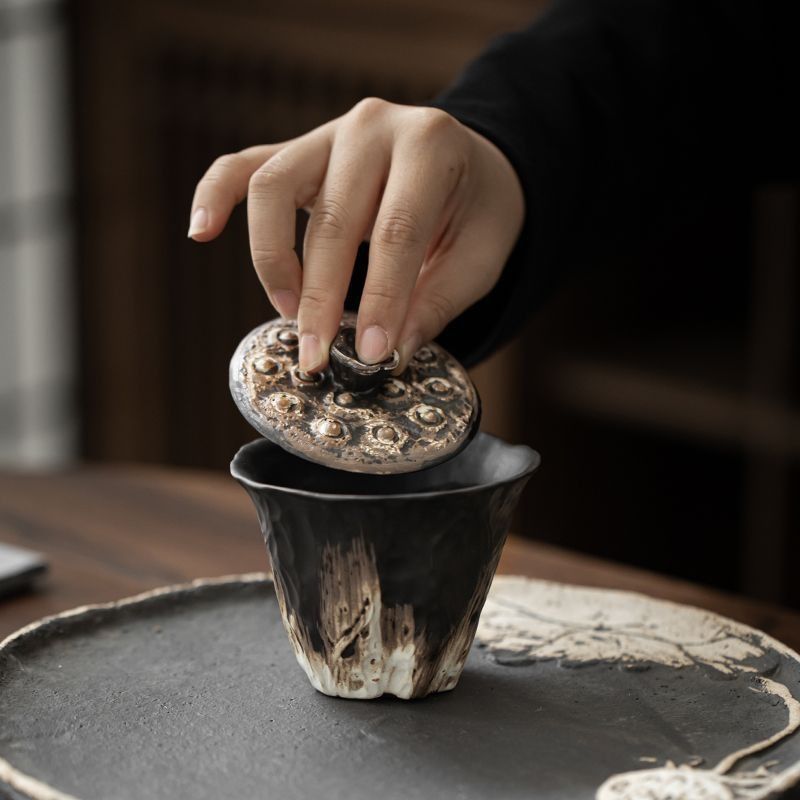 200ml Handmade Embossed Lotus  - đánh giá và giá Korean Tea Set