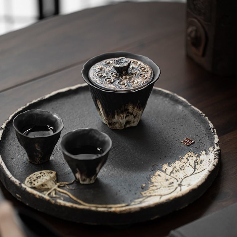 200ml Handmade Embossed Lotus  - đánh giá và giá Korean Tea Set