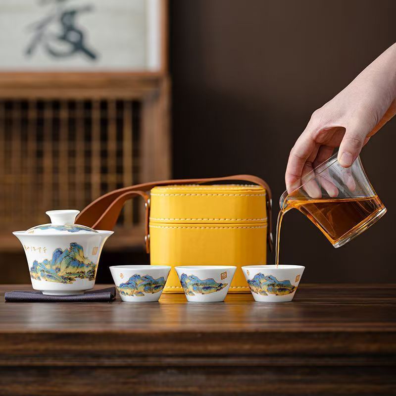 Travel Jade White Porcelain Te - đánh giá và giá Korean Tea Set