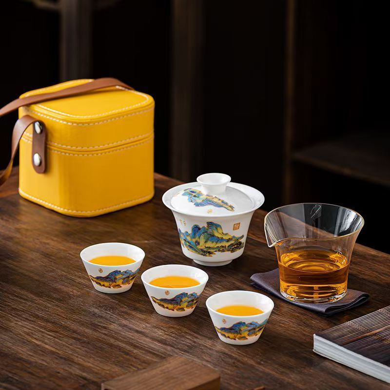 Travel Jade White Porcelain Te - đánh giá và giá Korean Tea Set