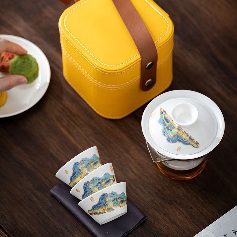 Travel Jade White Porcelain Te - đánh giá và giá Korean Tea Set