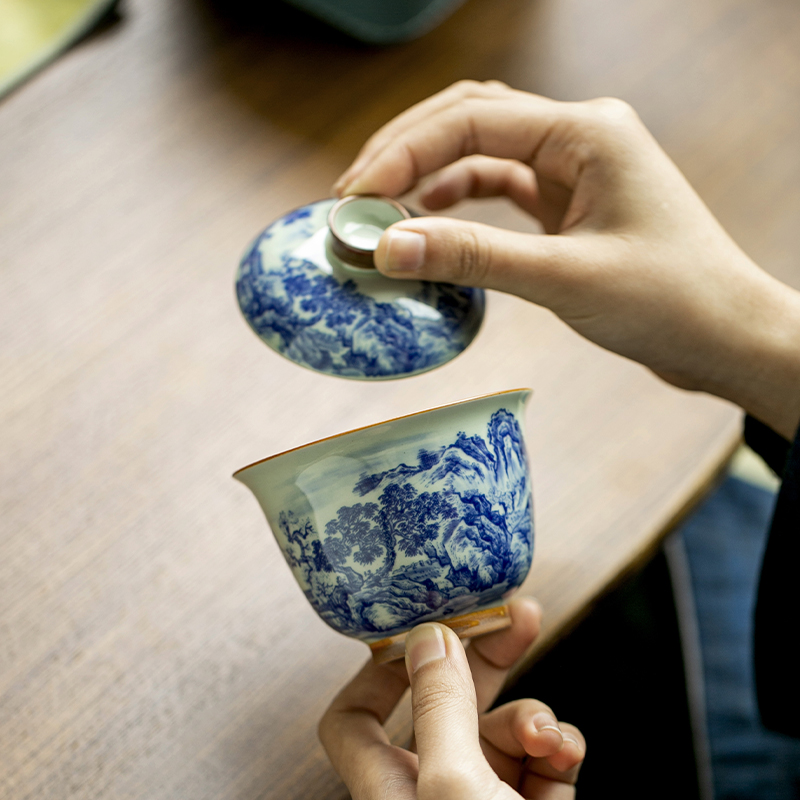 Chinese Retro Blue and White P - đánh giá và giá Korean Tea Set